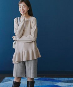 Tiaclasse 【洗える】ウール調キュロットパンツ