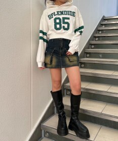 WEGO ナンバリングラインショートプルパーカー