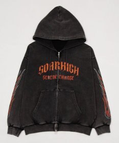 WEGO 【ユニセックス着用ITEM】ブリーチグラフィックZIPパーカー