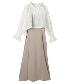 earth music&ecology ＳＥＴ２点ドビーショートブラウス＋キャミワンピース