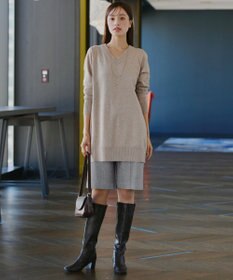 Tiaclasse 【洗える】ウール調キュロットパンツ