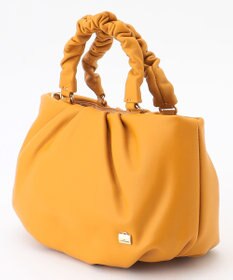 LA BAGAGERIE シープレザー ギャザーハンドル2wayラウンドトートバッグ