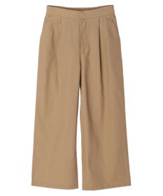 Green Parks 綿麻混タックストレートワイドパンツ