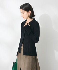 CRAFT STANDARD BOUTIQUE 襟付きニットコンパクトカーディガン