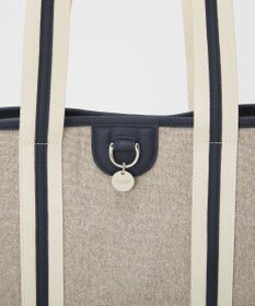 TOPKAPI 【TREASURE TOPKAPI】レザーコンビ ストライプハンドル スリム トートバッグ　A4 / 軽量