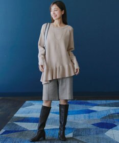 Tiaclasse 【洗える】ウール調キュロットパンツ