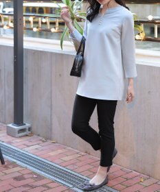 Tiaclasse 【洗える】裏起毛ストレッチテーパードパンツ