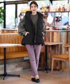 Tiaclasse 【洗える】裏起毛ストレッチテーパードパンツ