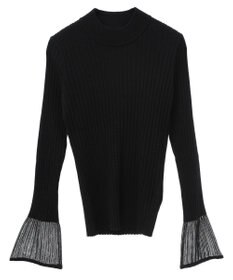 earth music&ecology シアースリーブリブハイネックプルオーバー