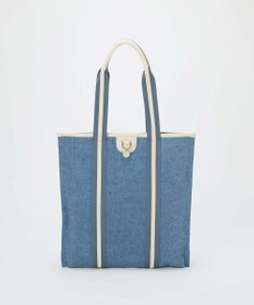 TOPKAPI 【TREASURE TOPKAPI】レザーコンビ ストライプハンドル スリム トートバッグ　A4 / 軽量