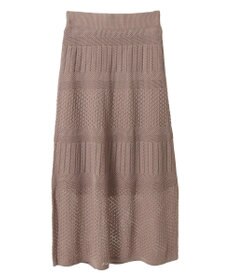 earth music&ecology ＳＥＴ２点レース編みペプラムカーデ＋スカート