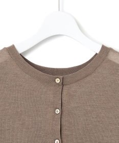 23区 【前後着用可能/洗える】シャイニーシアー 5分袖 カーディガン