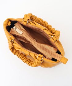 LA BAGAGERIE シープレザー ギャザーハンドル2wayラウンドトートバッグ