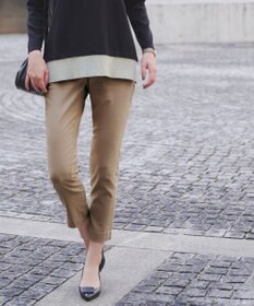 Tiaclasse 【洗える】裏起毛ストレッチテーパードパンツ