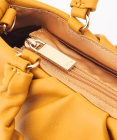 LA BAGAGERIE シープレザー ギャザーハンドル2wayラウンドトートバッグ