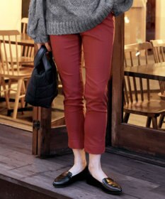 Tiaclasse 【洗える】裏起毛ストレッチテーパードパンツ