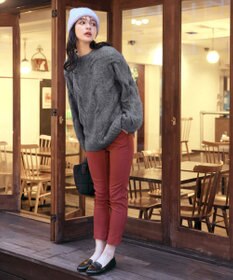 Tiaclasse 【洗える】裏起毛ストレッチテーパードパンツ