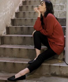 Tiaclasse 【洗える】裏起毛ストレッチテーパードパンツ