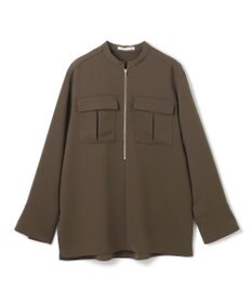 BEIGE， 【洗える】JASMINE / スタンドカラージップブラウス