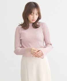 earth music&ecology シアースリーブリブハイネックプルオーバー