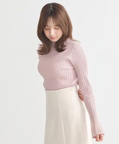 earth music&ecology シアースリーブリブハイネックプルオーバー