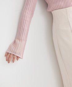 earth music&ecology シアースリーブリブハイネックプルオーバー