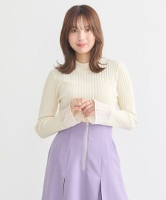 earth music&ecology シアースリーブリブハイネックプルオーバー