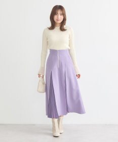 earth music&ecology シアースリーブリブハイネックプルオーバー