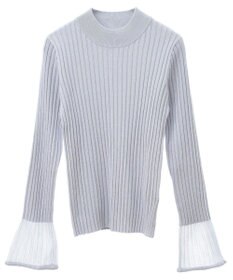 earth music&ecology シアースリーブリブハイネックプルオーバー