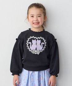 ANY KIDS ネコシルエット裏毛トレーナー