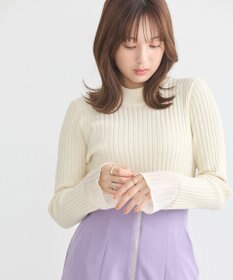 earth music&ecology シアースリーブリブハイネックプルオーバー