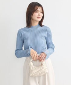 earth music&ecology シアースリーブリブハイネックプルオーバー