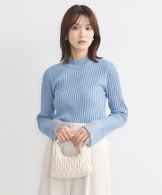 earth music&ecology シアースリーブリブハイネックプルオーバー