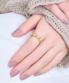 Phoebe フローラルビジューレースカフリング　ゴールド