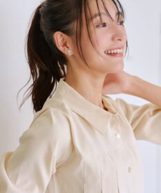 Tiaclasse L ピーチスキンプリーツシャツチュニック