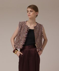 GRACE CONTINENTAL コンパクトツイードベスト