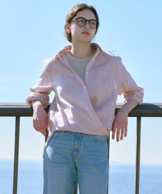 J.PRESS LADIES 【WEB限定カラーあり・2way】リネン シャツ ブラウス ピンク系