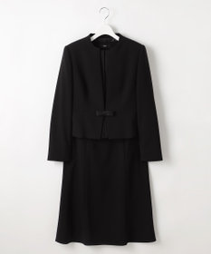 自由区 FORMAL 【ウォッシャブル対応】ドビーボーダーリボン ジャケット+ワンピース