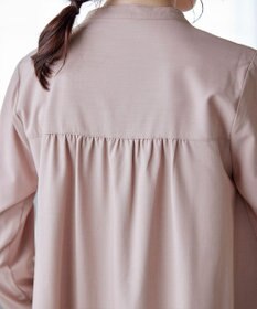 Tiaclasse 【洗える】-TiaBASIC-バンドカラーシャツチュニックブラウス