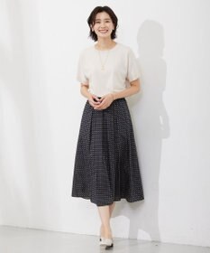 J.PRESS LADIES 【洗える】 ジオメトリック ギャザー スカート