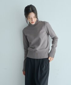 YECCA VECCA 袖口釦リブMIXニット