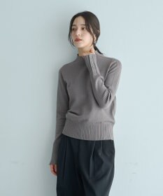 YECCA VECCA 袖口釦リブMIXニット