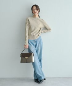 YECCA VECCA 袖口釦リブMIXニット