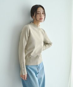 YECCA VECCA 袖口釦リブMIXニット