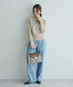 YECCA VECCA 袖口釦リブMIXニット