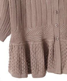 earth music&ecology ＳＥＴ２点レース編みペプラムカーデ＋スカート