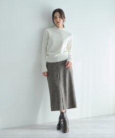 YECCA VECCA 袖口釦リブMIXニット