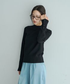 YECCA VECCA 袖口釦リブMIXニット