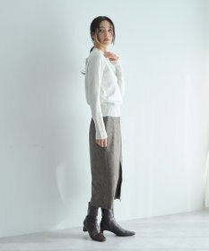 YECCA VECCA 袖口釦リブMIXニット