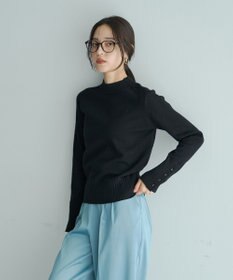 YECCA VECCA 袖口釦リブMIXニット